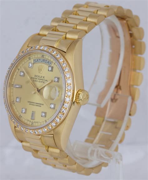 mens rolex 18k white gold day date president w diamonds|Rolex Day-Date 36mm gold.